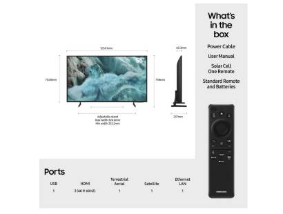 Dimensions of the 55 inch 4K QLED AI Smart TV