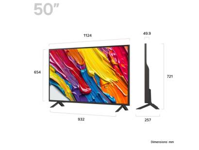 Dimensions of the LG 50QNED84A6C 50-inch TV