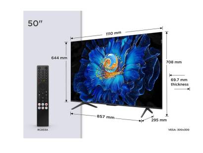 Dimensions of the TCL 50C6KS-UK 50 inch TV