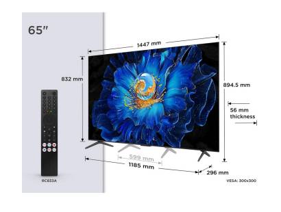 Dimensions of the TCL 65C6KS-UK 65 inch TV