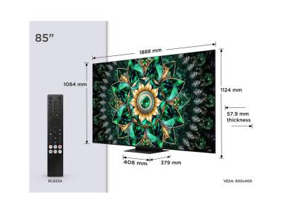 Dimensions of the TCL 85Q7C-UK 85 inch TV