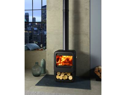 Dovre Rock 350 Wood Burning Stove with Wood Box