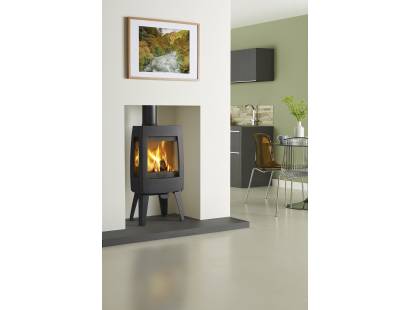 Dovre Sense 103 Wood Burning Stove - Matt Black with Glass Sides and Legs