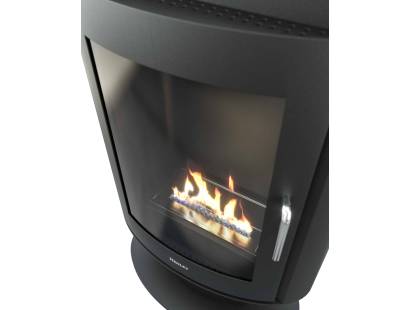 Eco-friendly black bioethanol stove for contemporary interiors