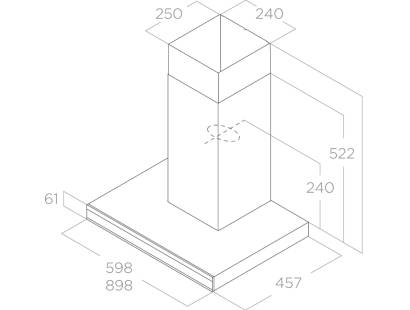 Elica Adele Cooker hood Dimensions