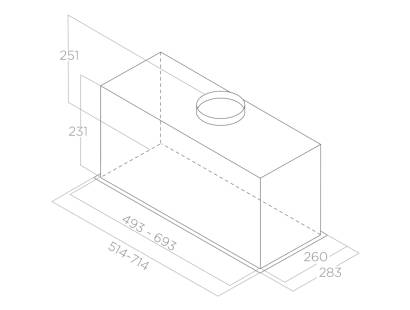 Elica Fold 52cm Integrated Cooker Hood - Grey