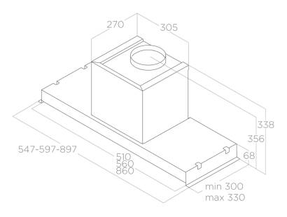 Elica Glass Out Dimensions