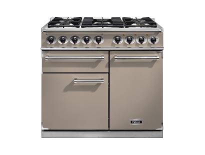 Falcon F1000DXDFFNNM - 1000 Deluxe Dual Fuel Fawn Nickel Range Cooker 115360