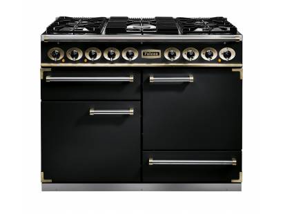 Falcon F1092DXDFBLBM - 1092 Deluxe Dual Fuel Black Brass Range Cooker 76810