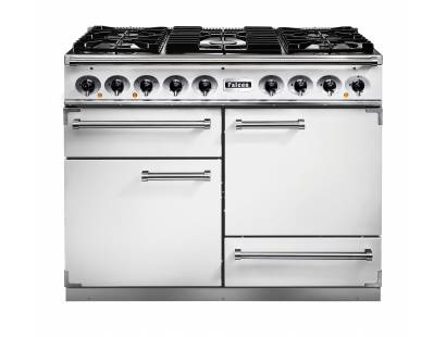 Falcon F1092DXDFWHNM - 1092 Deluxe Dual Fuel White Nickel Range Cooker 82300