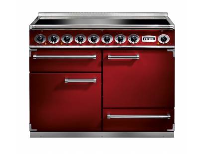 Falcon F1092DXEIRDN-EU - 1092 Deluxe Electric Induction Cherry Red Nickel Range Cooker 87060