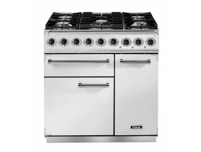 Falcon F900DXDFWHNM - 900 De Luxe Dual Fuel White Nickel Range Cooker 82380