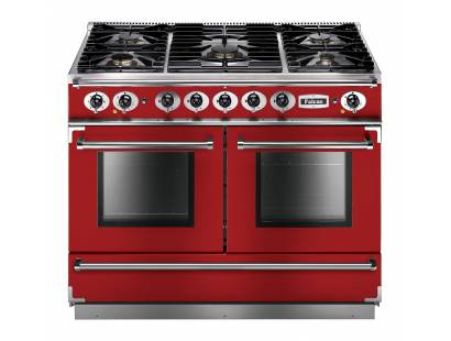 Falcon FCON1092DFRDNM-EU - 1092 Continental Dual Fuel Cherry Red Nickel Range Cooker 87160