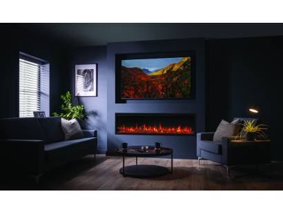 Fire FX Atmos 165R wide electric fire in modern media wall