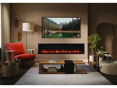 Fire FX Atmos 195R ultra-wide electric fire in large media wall