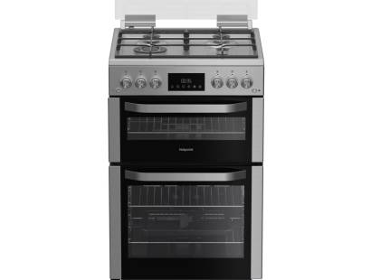 Freestanding Hotpoint HDG6GDCWX gas cooker 60cm with LPG conversion kit