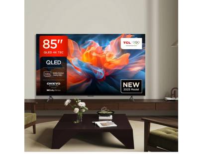 Front dimensions of the TCL 85T8C-UK 85 inch Google TV