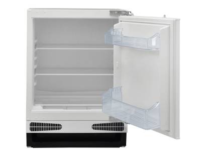 Front view of Culina FBUF60E undercounter larder fridge with open door and glass shelving