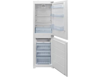 Front view of Culina FFBIFF5050E frost-free built-in fridge freezer with 50/50 split