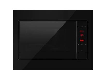 Front view of Culina UB45CM31BK 45cm built-in combi microwave oven in black glass with LED touch controls