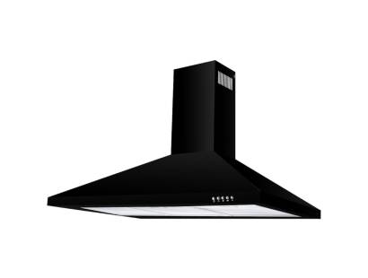 Front view of Culina UBSCH100BK 100cm black chimney cooker hood with push button controls
