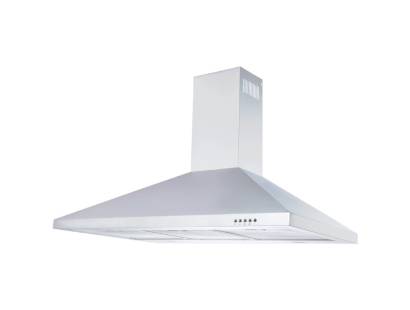 Front view of Culina UBSCH100SS 100cm stainless steel chimney cooker hood with push button controls