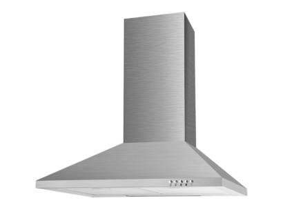 Front view of Culina UBSCH60SS.1 60cm stainless steel chimney cooker hood with push button controls