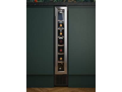 Front view of Culina UBSSWC15 15cm freestanding wine cooler in stainless steel with LED display