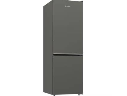 Front view of Indesit INK21411G4UK 6040 no frost fridge freezer in silver finish
