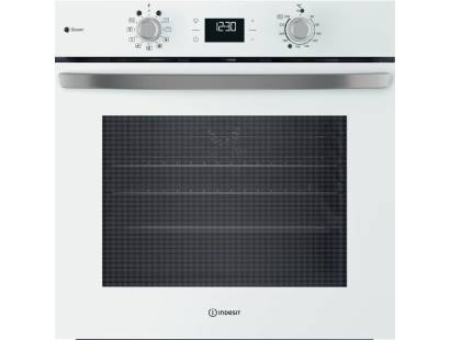 Front view of Indesit IO258HSWUK built-in single oven in white finish