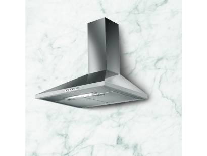 Front view of NordMende CHCMY904IX 90cm chimney hood in stainless steel