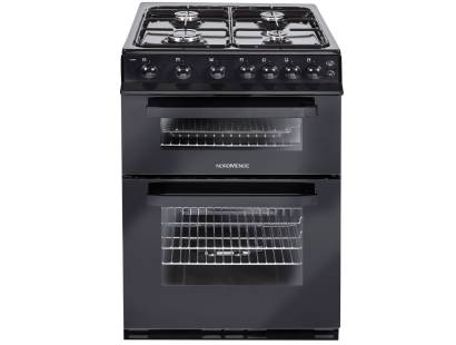 Front view of NordMende CTG51LPGBK 50cm LPG gas cooker in black