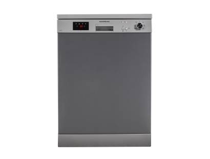 Front view of NordMende DW67DIX dishwasher in dark inox finish