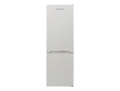 Front view of NordMende RFF335WH fridge freezer in white