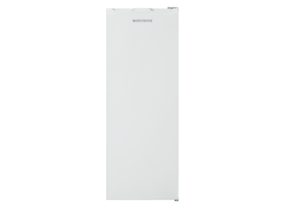 Front view of NordMende RTF248WH tall freezer in white