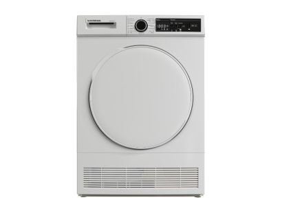 Front view of NordMende TDC81WH 8kg condenser dryer in white