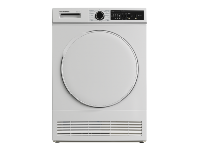 Front view of NordMende TDC91WH 9kg condenser dryer in white