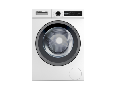 Front view of NordMende WMTA1410WH 10kg washing machine in white