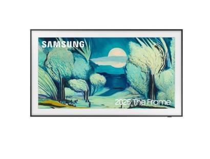 Front view of Samsung QE50LS03FAUXXU The Frame TV displaying artwork