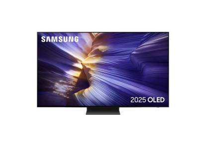 Front view of Samsung QE65S90FAEXXU 65 inch OLED Smart TV with ultra-slim bezel