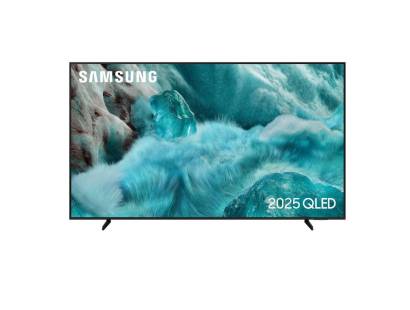 Front view of Samsung QE85Q7F2AUXXU 85 inch QLED Smart TV with minimalist bezel
