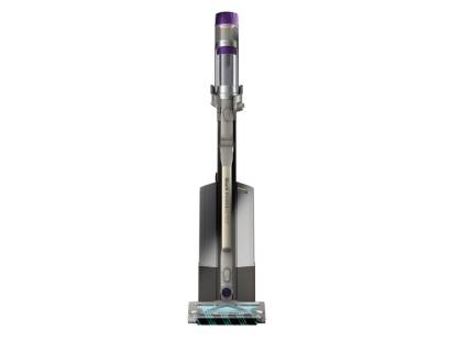 Front view of Shark IP3251UKT PowerDetect Cordless Pet Vacuum Cleaner in White and Java Grey