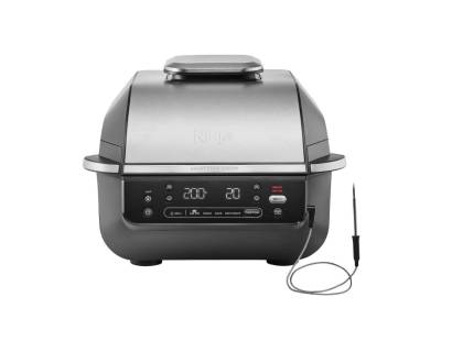 Front view of the Ninja EG351UK Grill & Air Fryer in Black and Silver