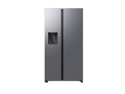 Front view of the Samsung RS70F64KETEU 91cm Side by Side American Fridge Freezer - Silver