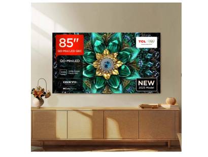 Front view of the TCL 85Q6C-UK 85 4K QD-Mini LED UHD Smart Google TV