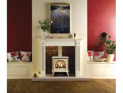 Gazco Huntington 30 Ivory Gas Stove - Tracery Door 