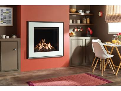 Gazco Reflex 75T Evoke Glass Gas Fire - White