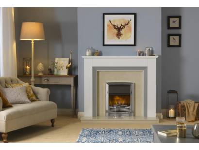 Glencoe Chrome Optiflame 3D Electric Inset Fire