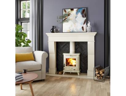 Henley Aran 5kW Eco Multi Fuel Stove - Enamel Cream