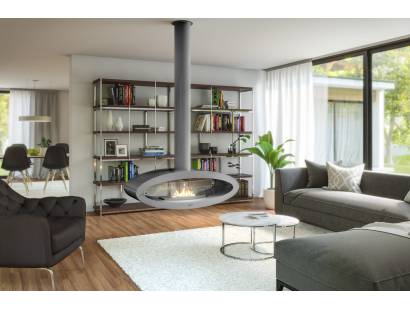 Henley Budapest Silver Bioethanol Ceiling Fireplace with floating effect